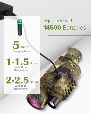 5x8 Night Vision Optics Ręczny teleskop monokularowy z akumulatorem