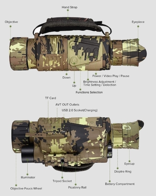 5x8 Night Vision Optics Ręczny teleskop monokularowy z akumulatorem